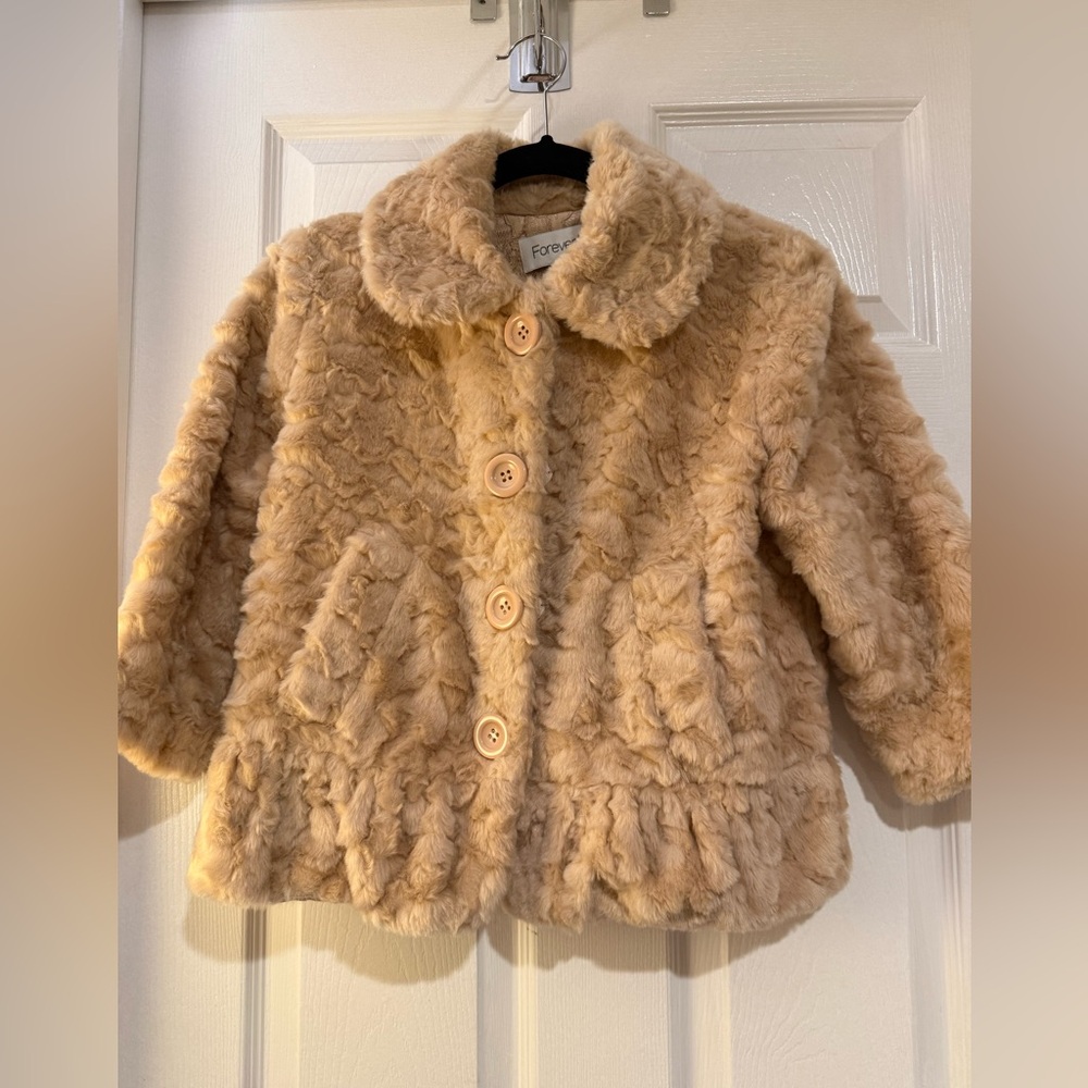 Faux Fur Coat with Peter Pan Collar